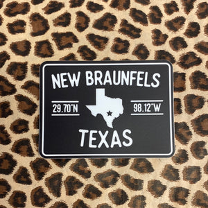 New Braunfels Coordinates Sticker