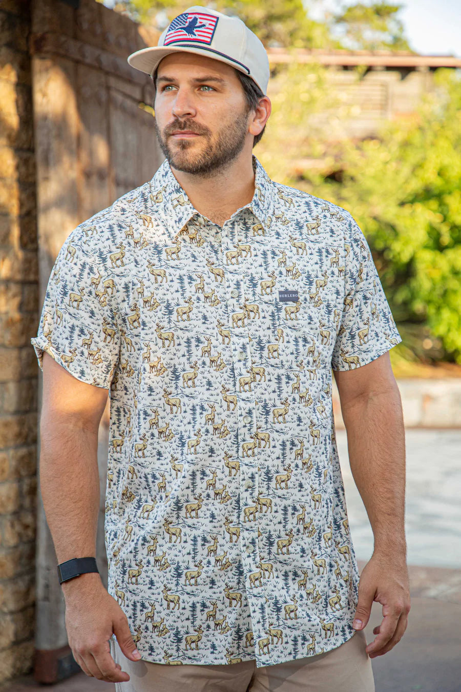 Burlebo Deer Scenery Button Up