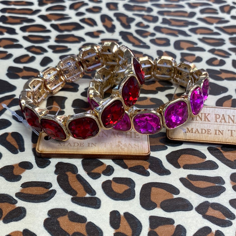 Pink Panache Square Stone Bracelet